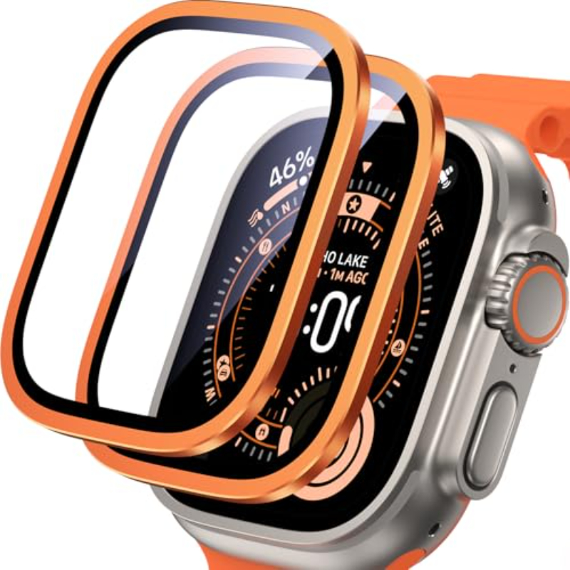 Smartwatch Screen Film - 2PCS HD กระจกนิรภัยโลหะสำหรับแอปเปิ้ลวอทช์อัลตร้า 2-3 49 มม.ป้องกันหน้าจอป้องกันรอยขีดข่วนกันชนฟิล์มเต็มรูปแบบสำหรับไอวอทช์