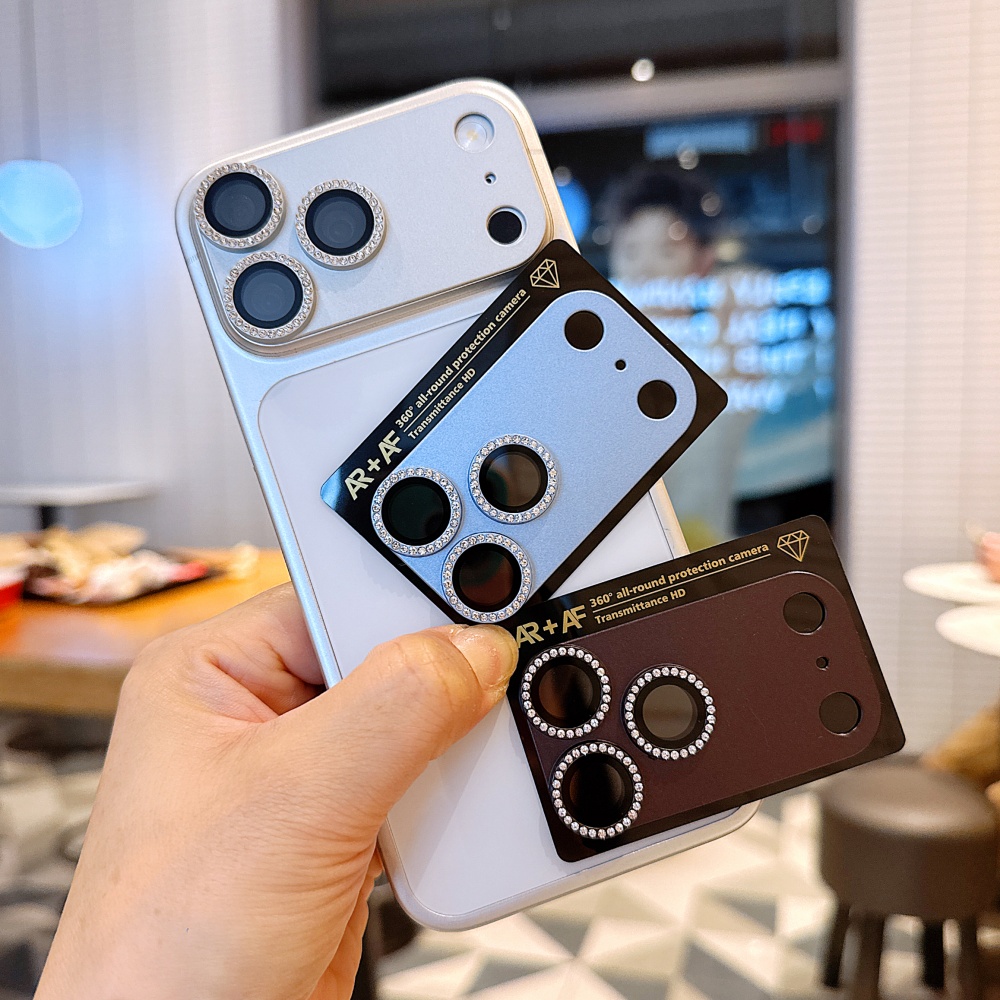Camera Lens Protector - แผ่นกันรอยเลนส์กล้องเพชรระยิบระยับสุดหรู สำหรับ iPhone 17 18 Pro