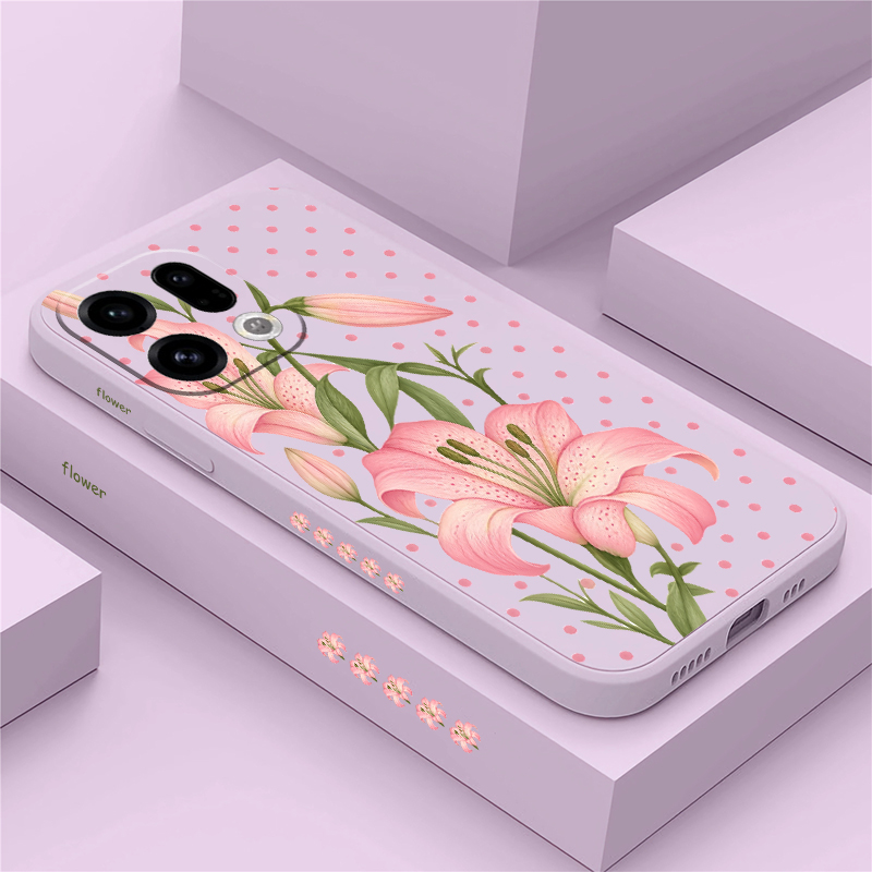 Oppo Reno 12 - เคสโทรศัพท์ลายดอกไม้สีชมพูสุดหรู สำหรับ OPPO Reno 16 FS