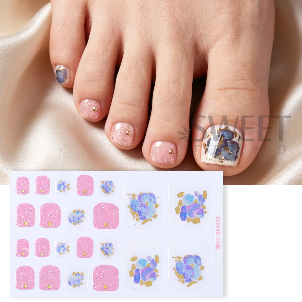 แผ่นติดเล็บเท้าแบบเต็มแผ่น 5 ช - Full Cover Adhesive บทวิจารณ์และราคา